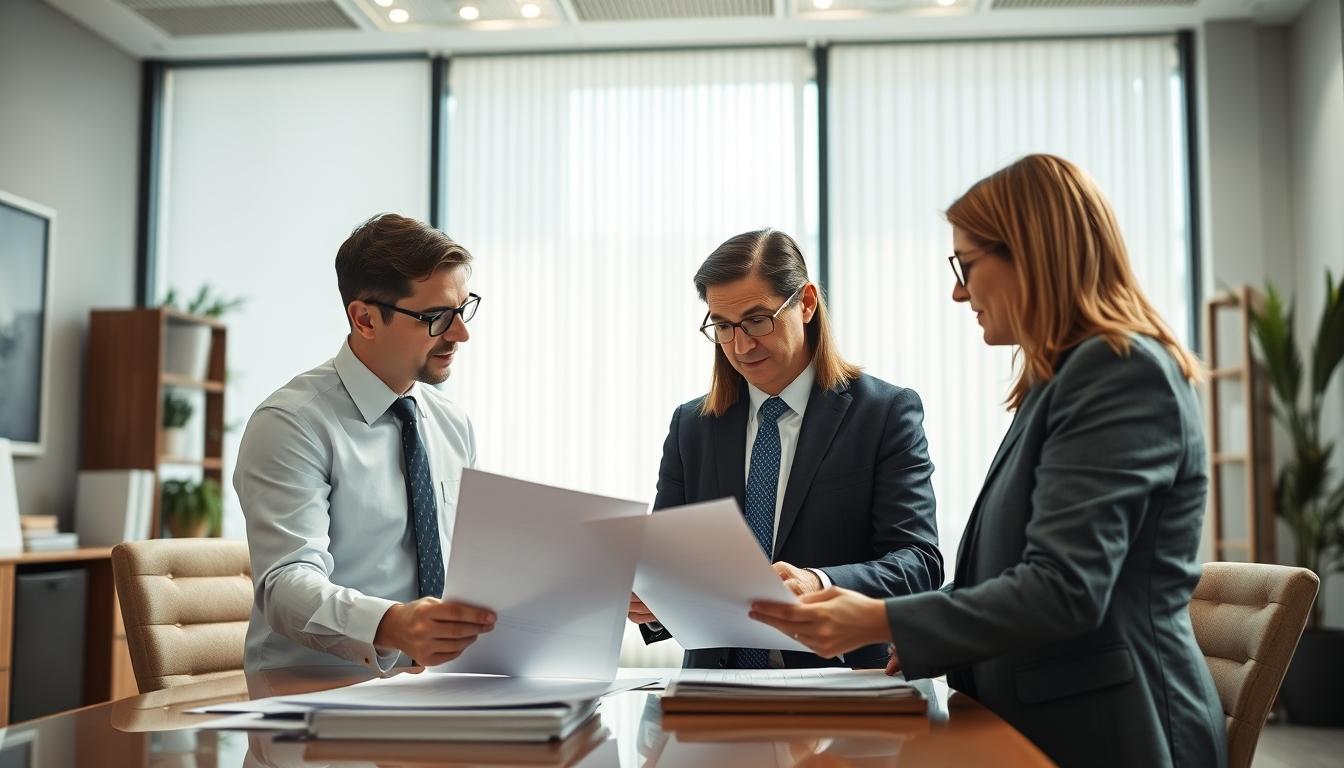 Family reviewing legal documents
